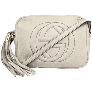 Gucci White Leather Disco Crossbody Bag